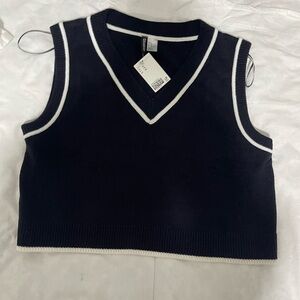 H&M Black V-Neck Sweater Vest